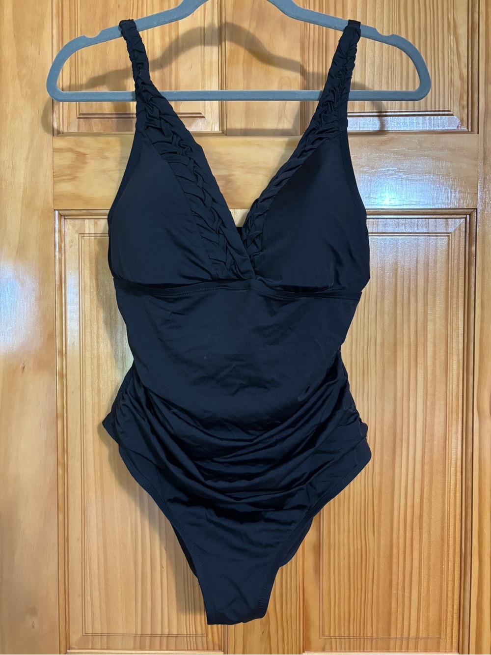 Black Braided-Strap One-Piece Swimsuit — Women
